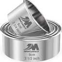 M JNGMEI 4 Pieces Stainless Steel Cookie Cutter Set Biscuit Cutter 2.25inch, 2.75inch, 3.25inch,3.5inch Biscuit Plain Edge Round Cutters Sizes Shape Molds Multiple Sizes