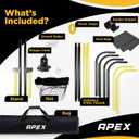 Apex Sports Adjustable Volleyball Rebounder Net 7x4 ft Bounce Back Training Equipment with Angle Customization for Practicing Volleying, Bumping, Spiking Durable & Portable with Travel Bag