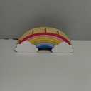 Bright Creations Rainbow Wooden Pen Holder for Desk Accessories, Cute School Supplies (12.6 x 5.04 x 2.32 In)