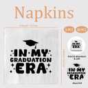 In My Graduation Era Napkins, 50 Pack White and Black Class of 2025 Graduation Party Decorations, Funny Graduate Party Paper Napkins, Congrats Grad, Luncheon Dinner Bar Beverage Napkins 3 Ply
