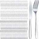 Nuenen 200 Pcs Forks and Knives Stainless Steel Silverware Set Include 100 Dinner Forks and 100 Knives Flatware tableware Cutlery Set for Home Restaurant, Mirror Polished, Dishwasher Safe