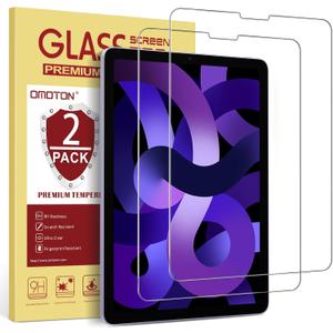 OMOTON Screen Protector for iPad Air 5th 4th Generation (Air 5/4, 10.9 Inch, 2022/2020) iPad Pro 11 Inch (2022/2021/2020/2019) Tablet - Tempered Glass, Case Friendly, Apple Pencil Compatible, 2 Pack (Transparent)