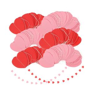 Amosfun 6Pcs Heart Shaped Garland Banner for Valentine Day Decorations Bunting for Wedding Parties Romantic Home Decor Easy to Hang for Photo Props