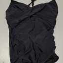 B2prity Women's Ruched Tankini Swimsuits V Neck Wrap Tie Back Two Pieces Bathing Suit Tummy Control Swimwear M
