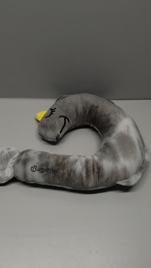 Neck Pillow, Neck Wrap Vibration Massaging Wireless Travel Pillow Soft Touch Breathable Head Support for Office Sofa Air Plane Grey