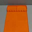 Silicone Tools Mat for Griddle Kitchen Cooking Baking Countertop-Side Shelf Spatula Mat with Drip Pad for Blackstone Weber Traeger Pit Boss Flat Top Grill Smoker- BBQ Accessories Gifts for Men(Orange)