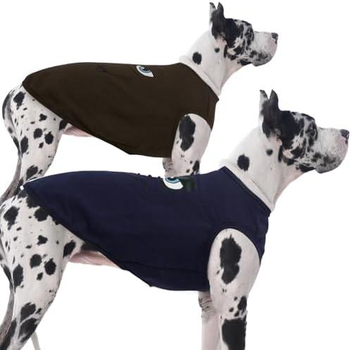 IECOii 2 Pack Pet Tank Top Tee Sleeveless| 4X-Large |Summer Dog Clothes Apparel,Pet Funny Costume Doggy T-Shirts Clothing for Large Dog Puppy Outfit Keep Body Heat Hot Weather Photo Shoot, Navy+Brown 4XL