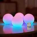 4 Pack 3-inch Smart Sphere Night Light, Rechargeable LED Ball Lights, 16 RGB Color Change Mood Lighting, Waterpro Battery Ideal for Pool Bedroom Kids Room Party and Holiday Ambient Lighting