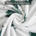 Viviland Plush Christmas Holiday Micro Fleece Queen Bed Sheet Set, Soft Fuzzy Polar Fleece Velour Velvet White Deer Snowflake Printed Sheets, Extra Warm Winter Fleece Bed Sheets