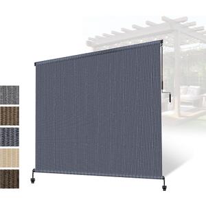Outdoor Roller Shade 8'W x 6'H,Patio Shades Roll Up Outdoor Blind for Porch | Exterior Cordless Patio Blinds for Porch Privacy Protection,Keep Cooler,UV Sun Blocking,One-Piece Fabric,Easy Install & Clean, 96"W x 72"H