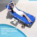 Yestomo 3-in-1 Sun Tanning Chair with Face Holes, Breathable Chaise Lounge Chair Outdoor, 5-Position Recliner, Lay Flat, Folding Side Table, Removable Pillow, Max 330lbs, Beach, Patio, Camping, Blue