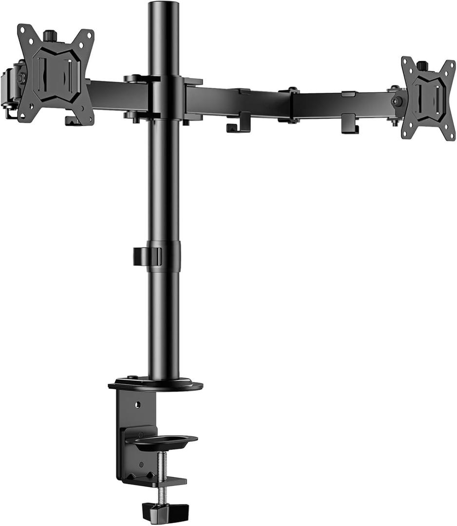 ErGear Dual Monitor Stand, Heavy Duty Adjustable Monitor Desk Mount for 2 Screens up to 32 Inches, Fully Adjustable Height, Tilt, Swivel, Rotate, Supports 17.6 lbs per Monitor Arm, Easy Installation