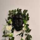 Face Shape Wall Planter Elegant Black Resin Wall-Mounted Head Pot with Drainage Hole Unique Small Vase Holder for Flower,Succulents, Hanging Plants for Plant Lovers