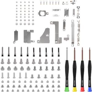 for iPhone 15 Complete Screws Metal Bracket Replacement Full Set Inner Screws with Metal Plate Cover Replacement with Fix Tool Screwdrivers A2846 A3089 A3090 A3092