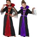 Morph Vampire Costume Kids, Vampire Costume For Girls, Girls Halloween Costumes, Kids Halloween Costumes (4-6 Years, Red)
