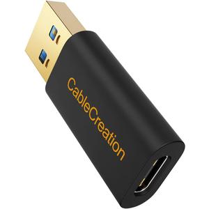 CableCreation USB C Female to USB Male Adapter, USB 3.1 5Gbps USB C to A Adapter Female for Laptops Logitech StreamCam VR Link for Charging