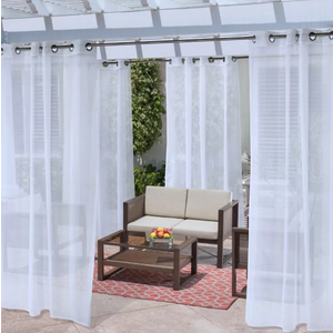 Set of 2 Light White Curtains Palets, 60x102 inches