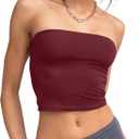 Trendy Queen Womens Tube Tops Strapless Crop Tops Basic Backless Sleeveless Going Out 2026 Spring Outfits Summer Clothes (XS)