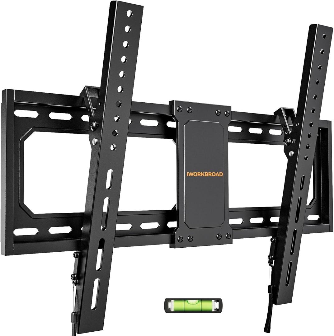 IWORKBORAD 55 65 75 85 inch Low Profile TV Wall Mount for 32-90 '' TVs, Tilt TV Mount Bracket, Safe Lock & Quick Release, Max VESA 600x400mm, 24 inch Studs,132 lbs, Fit Most 55+ 75+ 85+ 86 TVs