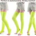 VIBILIA 31.5 Inch Leg Warmers Thigh High Socks Non-Slip Over Knee Footless Extra Long Warm Winter Socks for Women Dance Yoga (Yellow)