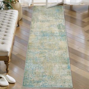 Tangsoo 2x5 Washable Runner Rug, Abstract Non Slip Kitchen Runner Rugs for Hallway, Modern Contemporary Indoor Soft Low Pile Rugs Runner for Entry Laundry Entryway Bedroom Bathroom Living Room