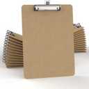 Wood Bulk Clipboard, 8.5 x 11 Clip Borad with Pen Holder, A4 Standard Dimension 9 x 12.5 in, A4 Letter Size Hardboard for Classroom, Students, Office & School Supply(Pack of 25)