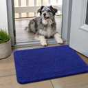 Smiry Dog Door Mat for Muddy Paws 24x16, Absorbs Moisture and Dirt Doormat, Non-Slip Washable Quick Dry Chenille Front Door Mat Indoor Entrance, Entryway Carpet for Inside Floor, Blue