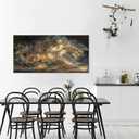 Modern Gold Landscape Canvas Treehouse Wall Art For Living Room 24x48 In