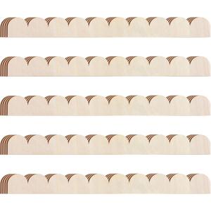 Threehoney 24 Pack Unfinished Scalloped Decorative Wood Trim Scalloped Edge Decorative Wood Molding Cute DIY Moulding Trim for Home Wall Cabinet Shelf and Window Door (15.75 x 1.57 Inch)