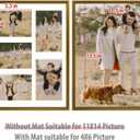 2 x Frametory - 11x14 Aluminum Collage Picture Frame - Display 4x6 Pictures with 5 Openings Mat - Real Glass Front - Horizontal/Vertical Wall Mount - Bronze 1 Pack