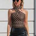 FEMLE Womens Y2K Halter Top Sexy Scarf Tube Tops Concert Outfits