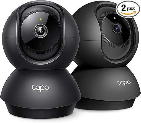 Tapo 2K Indoor Pan/Tilt Wired Security Camera  Works as a Baby Monitor & Pet Camera, Motion Detection, 2Way Audio, Siren, Night Vision, NoSubscription Local Storage or Optional Cloud, C211 (2Pack)