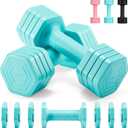 Adjustable Dumbbell Set, 4 in 1 Free Weights Dumbbells Set for Women, Weights for Women at Home, 2lb 3lb 4lb 5lb with TPU Soft Rubber Handle for Home Gym Exercise Training (Blue)