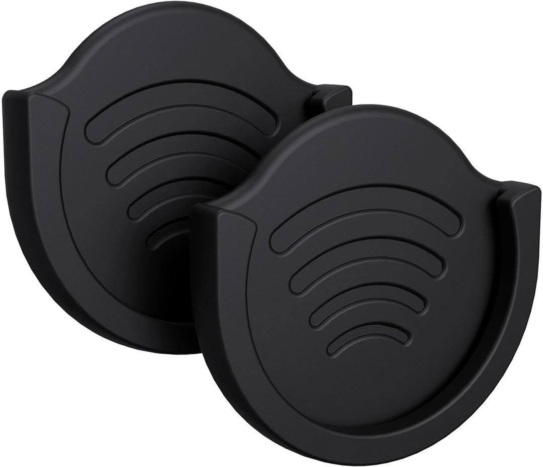 pop-tech Car Grips Mount for Phone Stand, 2 Pack Phone Holder for Collapsible Grip/Socket Mount Users with 3M Sticky Adhesive Replacement Used on Dashboard, Home, Desk, Wall - Black