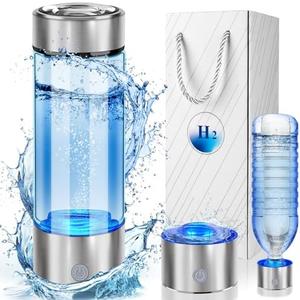 2025 New Hydrogen Water Bottle, Hydrogen Water Bottle Generator, 3-Min Rapid Electrolysis, 2000+ PPB Hydrogen Water, 450ml Portable Hydrogen Water Generator for Office, Daily Drinking and Gifts