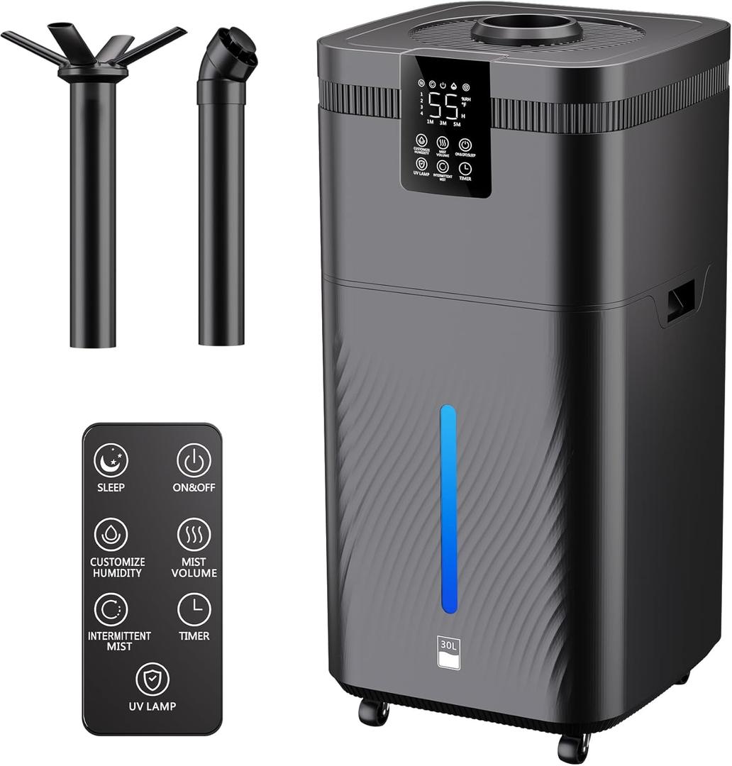 30L/7.93Gal Commercial Humidifier for Large Room 4200 sq ft, 3000mL/H Whole House Humidifiers with Supersized Cool Mist,Quiet Humidifiers for Bedroom, Home,Office, Plants, Warehouse