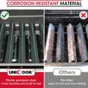 Unicook 7636 15.3 Inch Grill Flavorizer Bars Replacement Parts for Weber Spirit I & II & GS4 300 Series and Spirit E/S 310 320 330, Thick Porcelain Grill Heat Plates Burner Covers 5 Pack