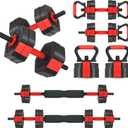 VIVITORY Dumbbell Sets Adjustable Weights, Free Weights with Connector, Non-Rolling Adjustable Dumbbell Set, Barbell for Home Gym, Hexagon, Cement Mixture