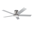 wurzee 52" Flush Mount Ceiling Fan Brushed Nickel Ceiling Fan 6 Speeds DC Reversible Motor, Timing, Dimmable, 5 Blades for Bedroom, Living, Dining Indoor Patio Porch Garage Shop