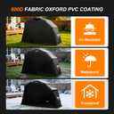 CXRCY Motorcycle Cover Shelter Storage - Heavy Duty 600D Oxford Vehicle Shed with Combination Lock, Includes Carry Bag, 106" x 41" x 60" Garage Tent, Roll-Up Side Windows - Black