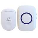 Wireless Doorbell, 1, 000ft Range Loud Enough Doorbell Chime，5 Volume Levels and 52 Door Chimes With LED Flashing (White Big Button)