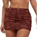 BEAUDRM Women's Floral Bodycon Pencil Mini Skirt Y2k High Waisted Skinny Skirts, S