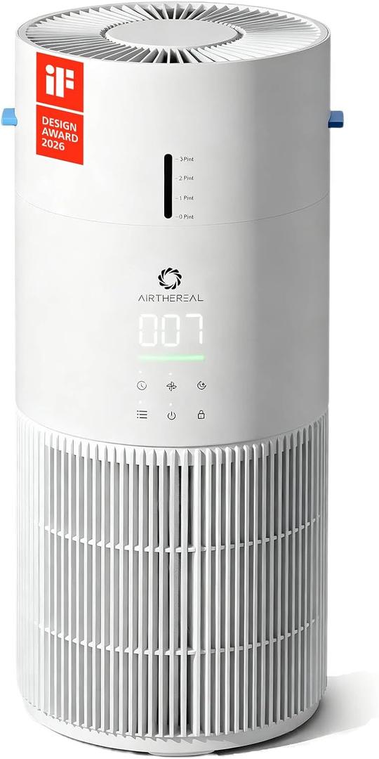 Airthereal 2-in-1 Air Purifier & Humidifier Combo for Large Room up to 1325 ft, 3-Stage Filters, Air Quality Monitor and Quiet Sleep Mode, Evaporative Humidifier with Hygrometer, iF Design Award 2026