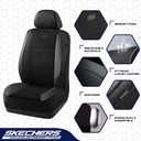 Skechers Air-Cooled Memory Foam Seat Covers,Mesh Thick Car Seat Covers,Piping Leather Car Seat Covers Front Seats,Airbag Compatible,Automotive Comfort Universal FitMost Cars,Vans,Truck,SUV,Black