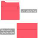 100 Packs Red 5x7 envelopes, A7 Envelopes for Invitations Self Seal Printable for Greeting Cards, Weddings, Invitations, Photos, Postcards, Mailing (Red)