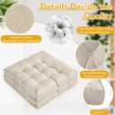 Jerify Floor Pillow Cushions Large Round Square Large Meditation Floor Pillow for Classroom Adult Meditation Picnic Party Seating Learning Daycare School(Square,Beige,4 Pcs)