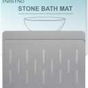 Large Stone Bath Mat 2 Pack, 31.5'' x 19.7'' Quick Drying Diatomaceous Earth Mat Large, Super Absorbent, Non Slip Diatomite Stone Bath Rugs for Bathroom, Easy to Clean (Light Grey)