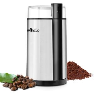 Coffee Grinder, Wancle Electric Coffee Grinder, Quiet Spice Grinder, One Touch Coffee Mill for Beans, Spices and More, with Clean Brush, Stainless Steel