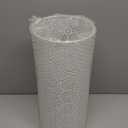 Umbrella Stand Rack for Entryway, Free Standing Metal Umbrella Holder, Round Umbrella Organizer Bin with 3 Hooks for Long Short Umbrella, Walk Stick, Home Office Indoor, 17 x 7 Inch, White