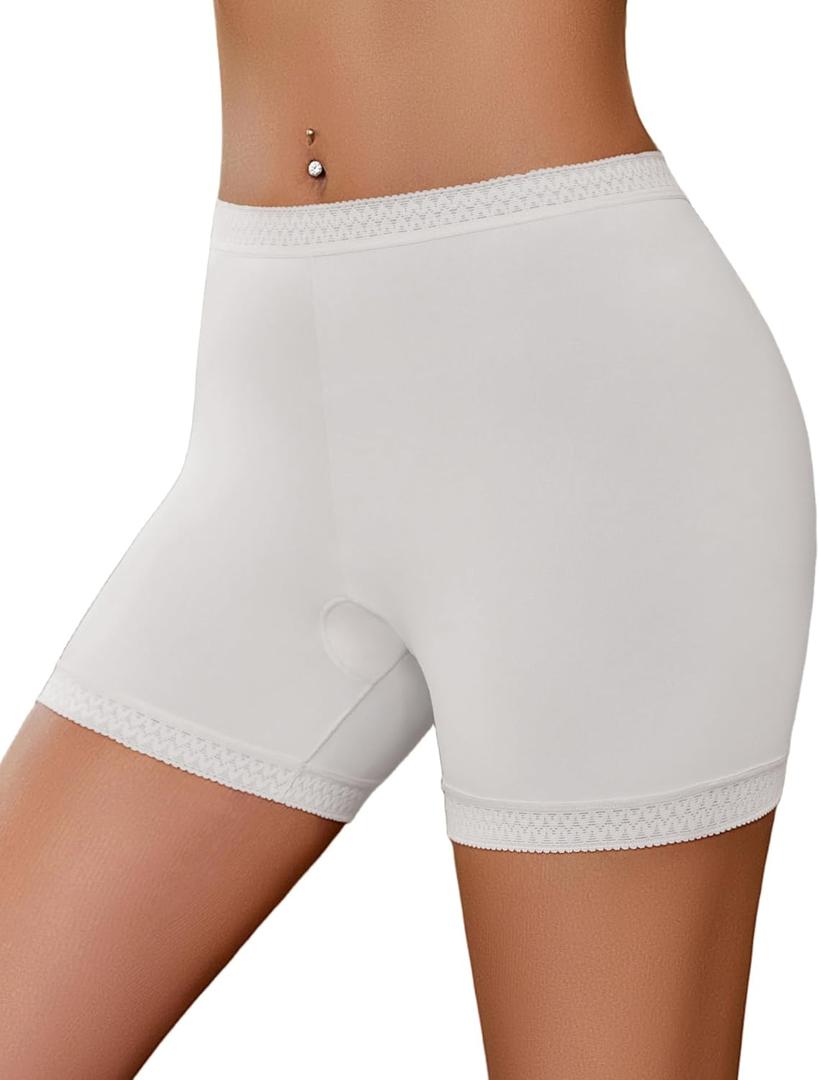 Avidlove Women's Slip Shorts for Under Dresses Seamless Under Shorts Smooth Shaping Boyshorts Panties Anti Chafing Underwear (White)
